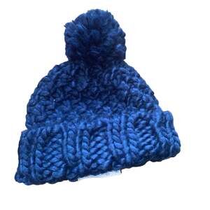 Mossimo Supply Hand Knitted Winter Pom Pom Beanie Navy Blue One Size Fits Most